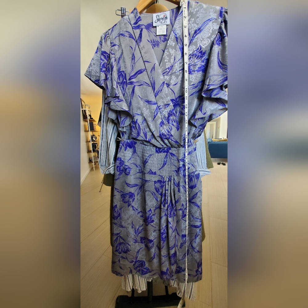 Vintage 70s 80s Secrets Label Surplice & Cumberbund Dress
